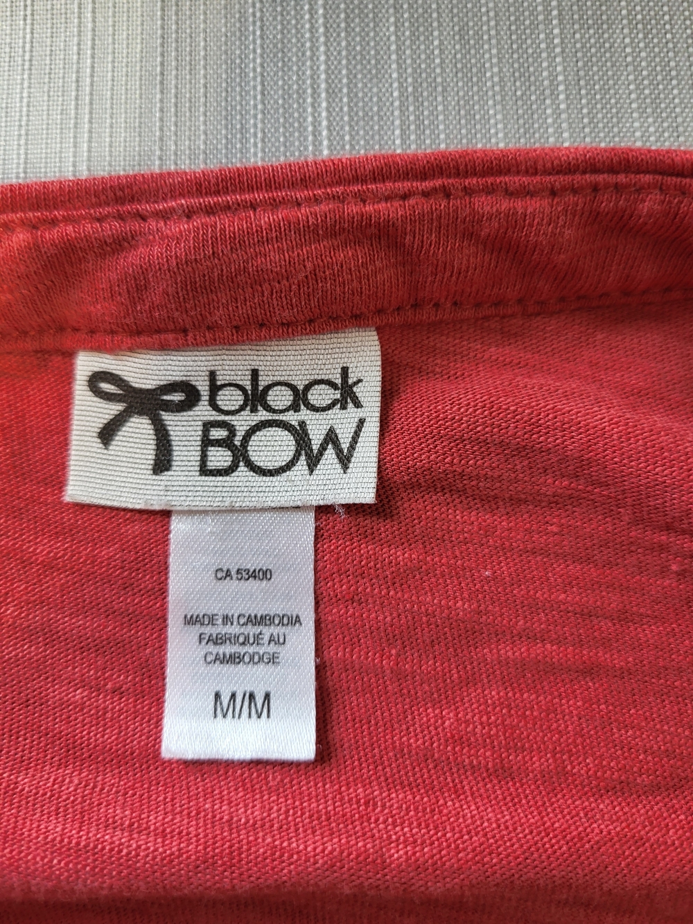 Short Sleeve Coral Henley Tee, Size Medium - Picture 3 of 5